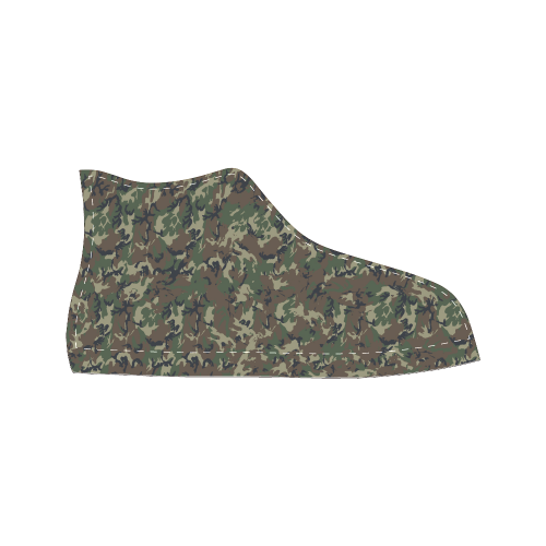 Forest Camouflage Pattern Women's Classic High Top Canvas Shoes (Model 017)