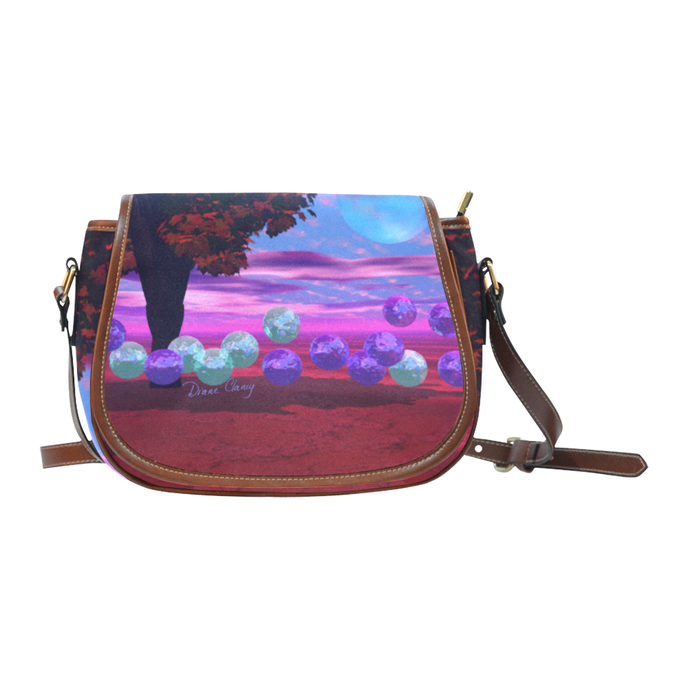 Bubble Garden, Abstract Rose  Azure Wisdom Saddle Bag/Small (Model 1649) Full Customization