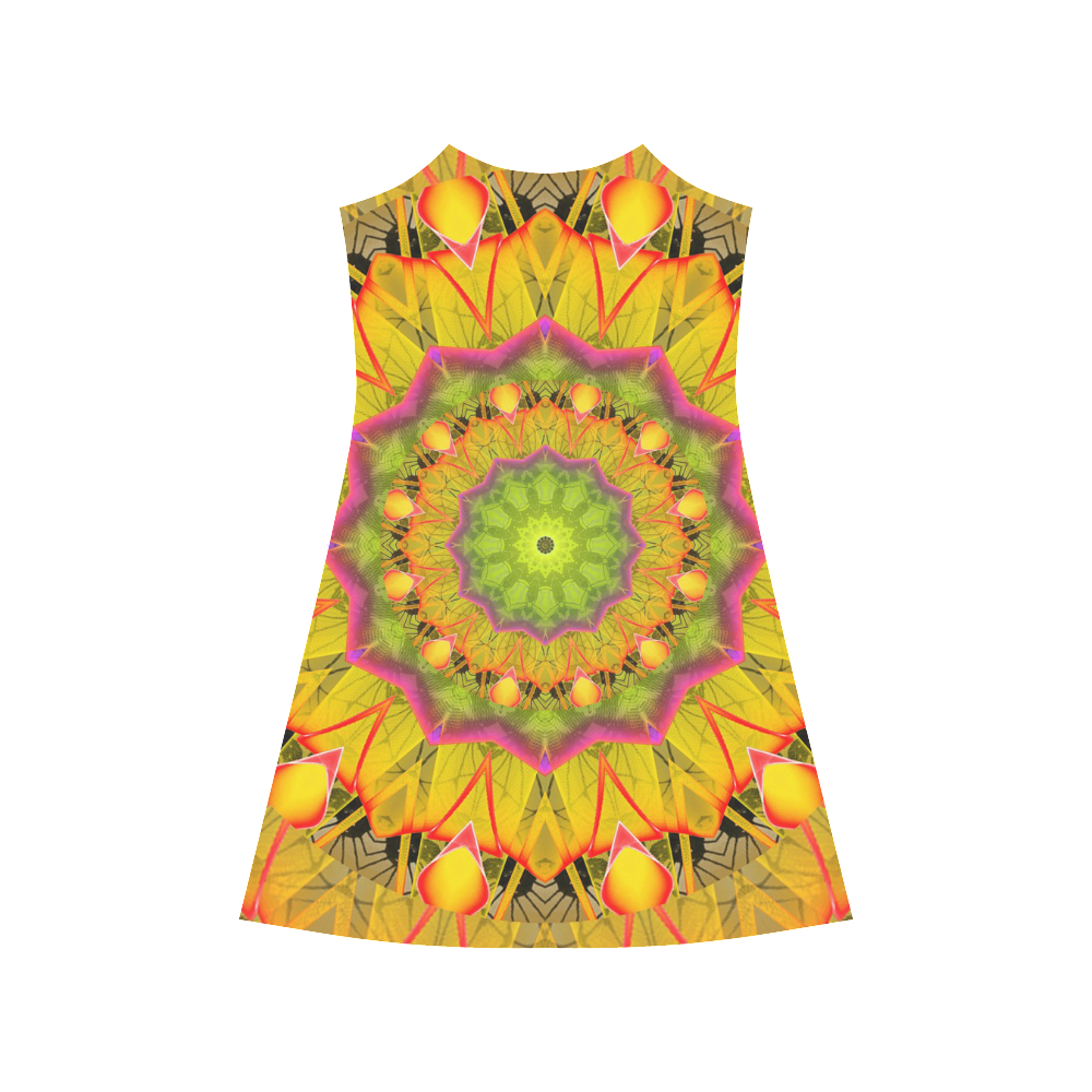 Beach Grass Golden Red Foliage Abstract Fall Days Alcestis Slip Dress (Model D05)