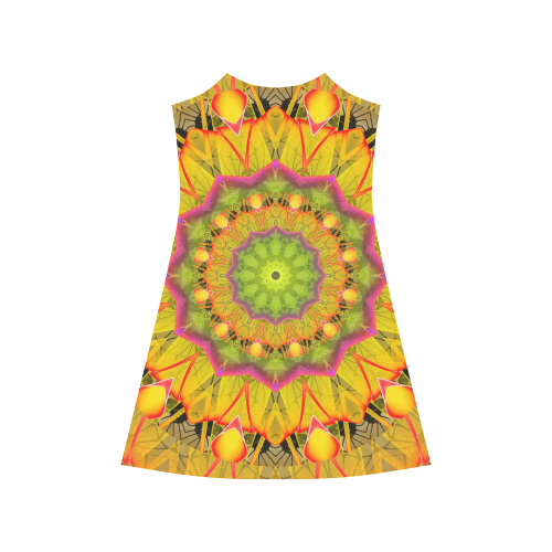 Beach Grass Golden Red Foliage Abstract Fall Days Alcestis Slip Dress (Model D05)