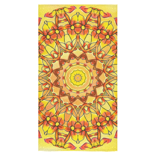 Orange Yellow Sunflower Mandala Red Zendoodle Bath Towel 30"x56"