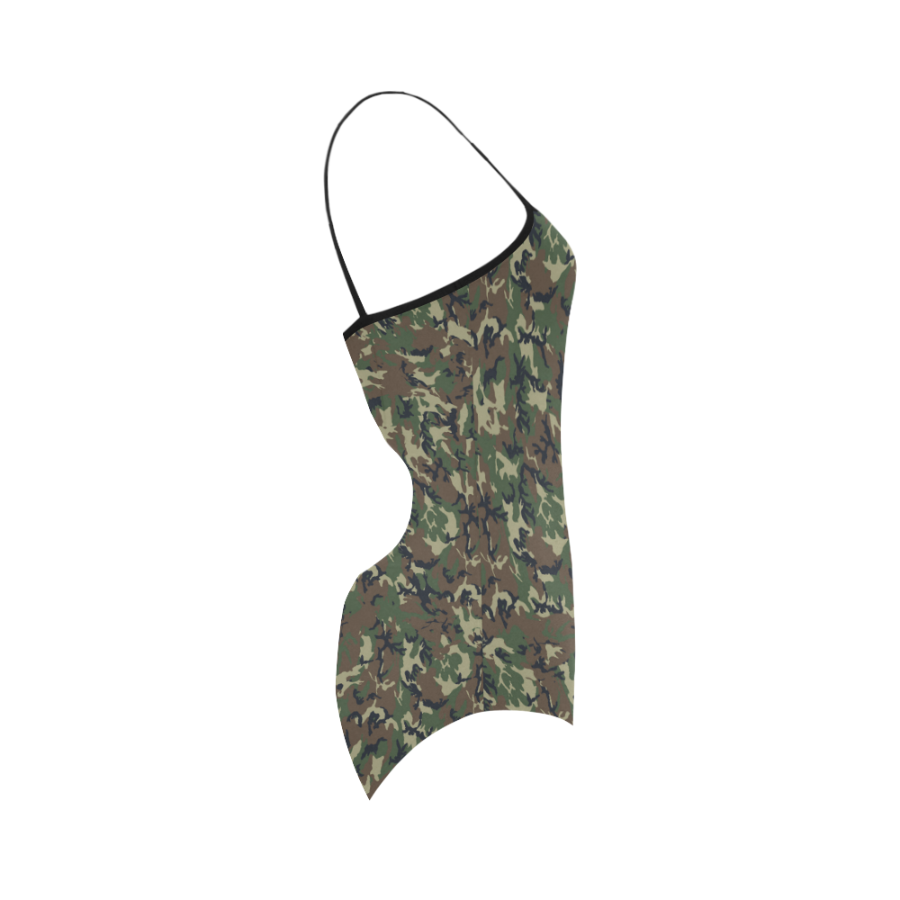 Forest Camouflage Pattern Strap Swimsuit ( Model S05)
