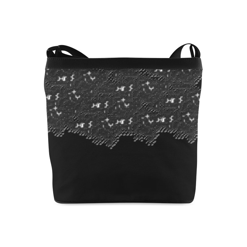Black white textured bag Crossbody Bags (Model 1613)
