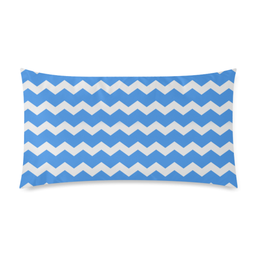 Modern Trendy Pastell Grey Blue Zig Zag Pattern Chevron Rectangle Pillow Case 20"x36"(Twin Sides)