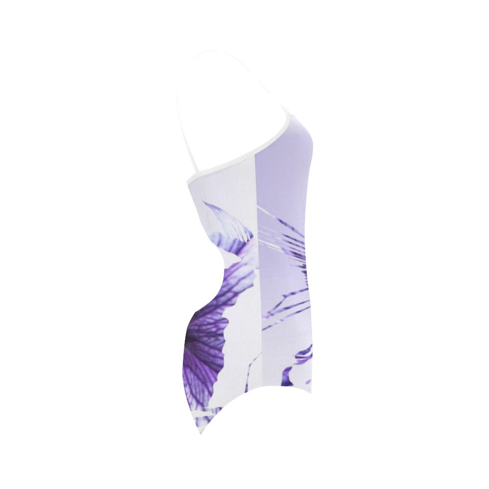 purple abstract Strap Swimsuit ( Model S05)