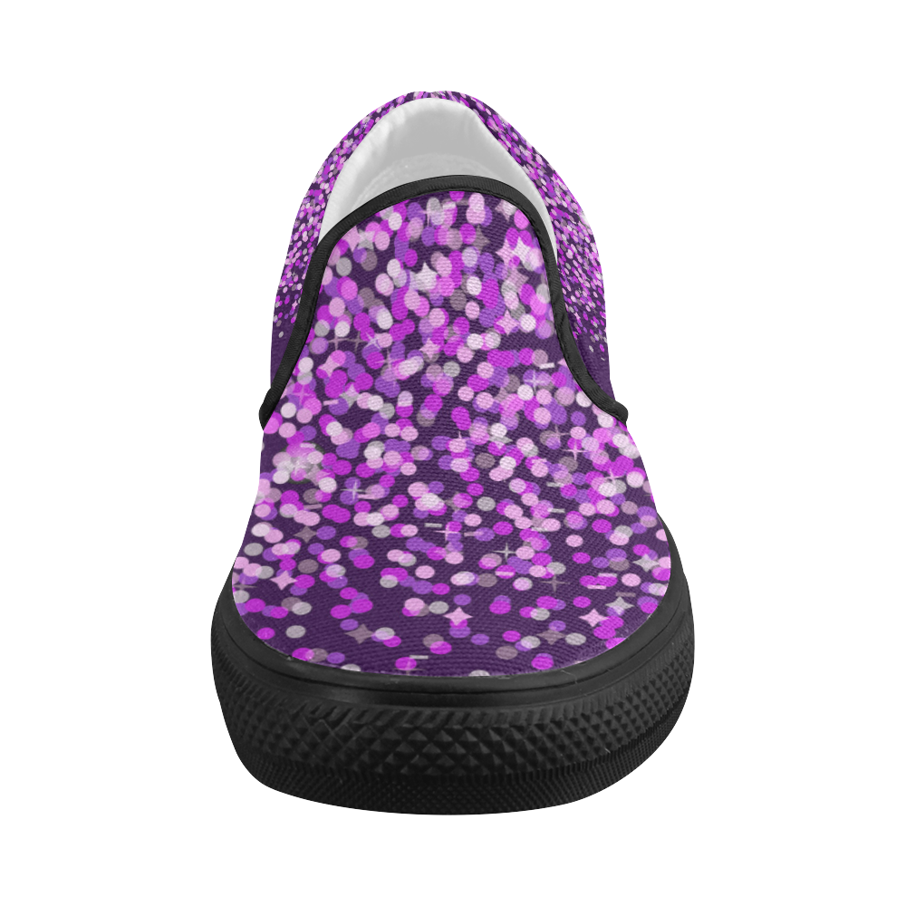 Purple Rain Women's Slip-on Canvas Shoes (Model 019)