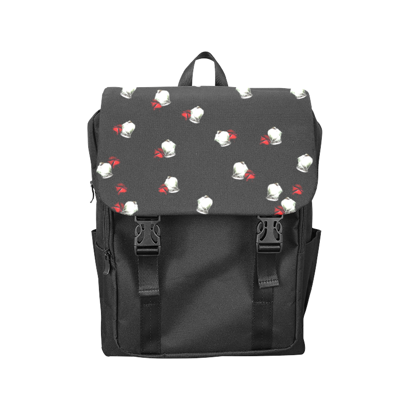 White and Red Roses Casual Shoulders Backpack (Model 1623)