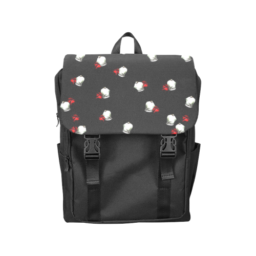 White and Red Roses Casual Shoulders Backpack (Model 1623)