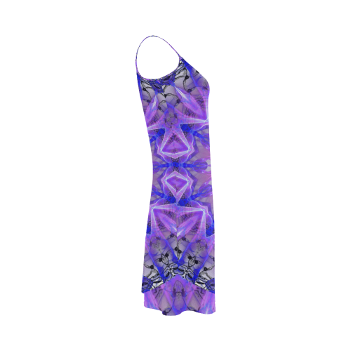 Abstract Plum Ice Crystal Palace Lattice Lace Alcestis Slip Dress (Model D05)