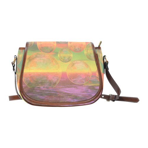 Autumn Ruminations, Abstract Gold Rose Glory Saddle Bag/Small (Model 1649) Full Customization