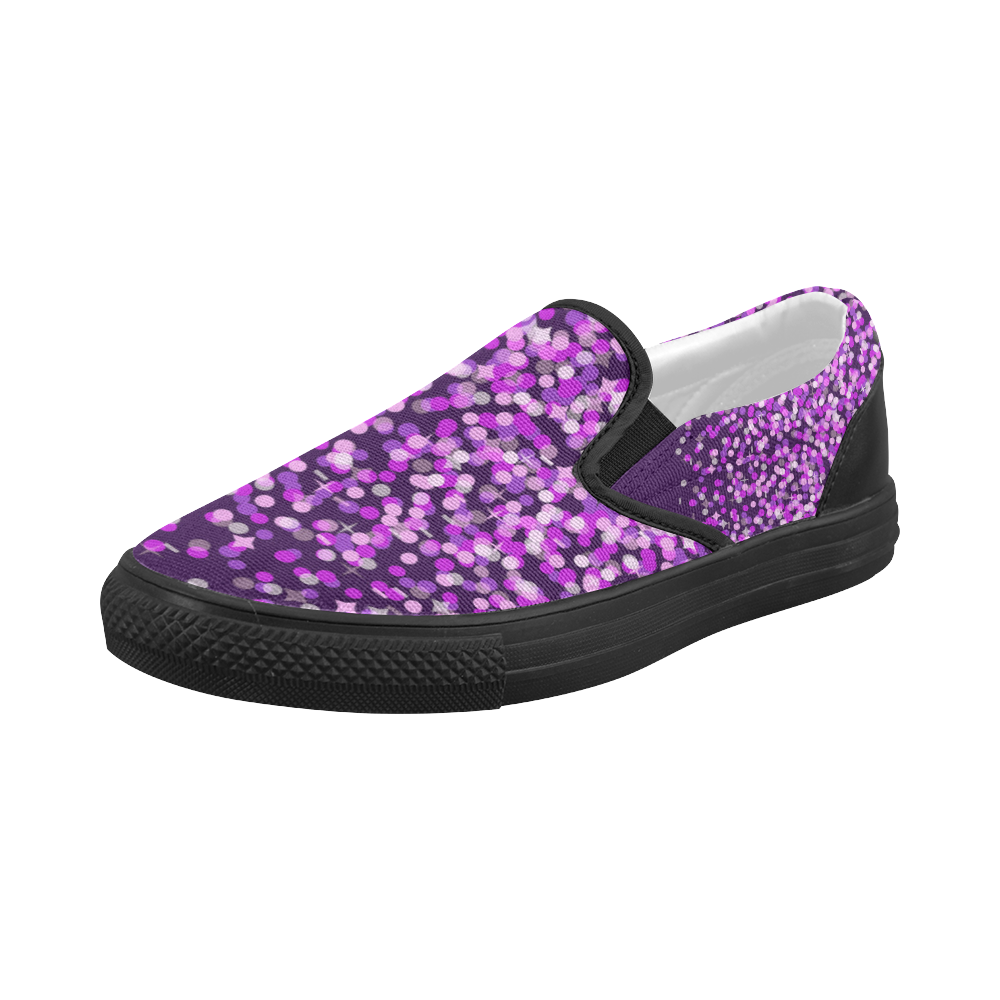 Purple Rain Women's Slip-on Canvas Shoes (Model 019)