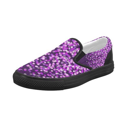 Purple Rain Women's Slip-on Canvas Shoes (Model 019)