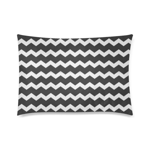 Elegant Chic Modern Trendy Pastell Grey Black Zig Zag Pattern Chevron Custom Zippered Pillow Case 20"x30"(Twin Sides)