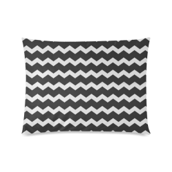 Elegant Chic Modern Trendy Pastell Grey Black Zig Zag Pattern Chevron Custom Zippered Pillow Case 20"x26"(Twin Sides)