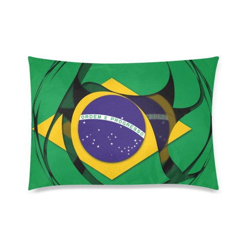 The Flag of Brazil Custom Zippered Pillow Case 20"x30"(Twin Sides)