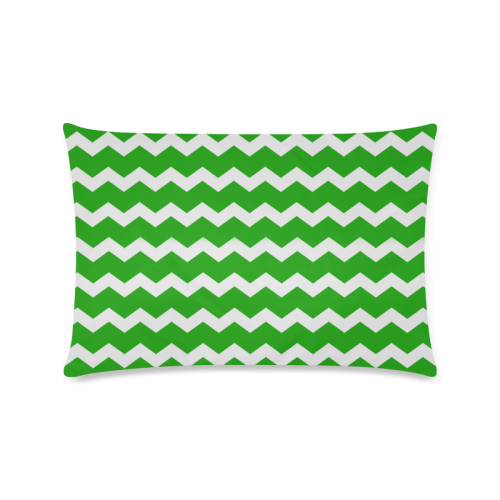 Modern Trendy Pastell Grey Green Zig Zag Pattern Chevron Custom Zippered Pillow Case 16"x24"(Twin Sides)