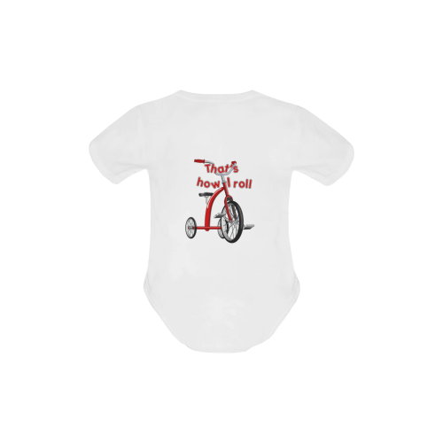Tricycle 'How I Roll' Baby Powder Organic Short Sleeve One Piece (Model T28)