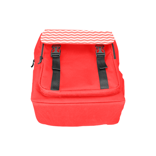 Modern Trendy Pastel Grey Red Zig Zag Pattern Chevron Casual Shoulders Backpack (Model 1623)