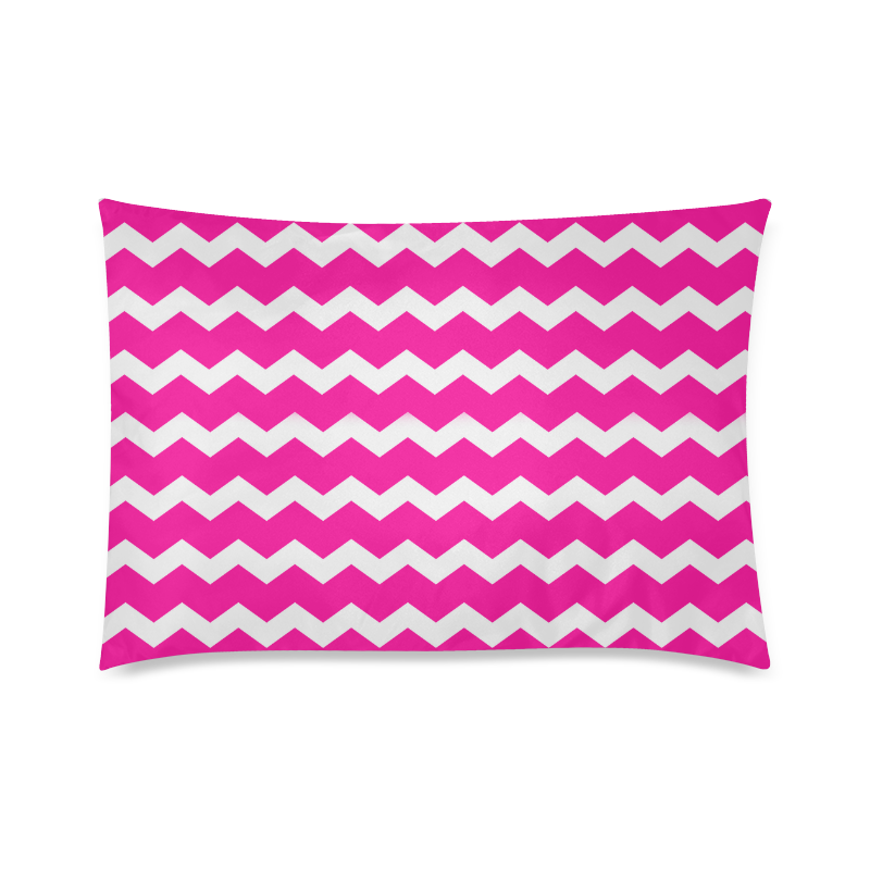 Modern Trendy Pastell Grey Pink Zig Zag Pattern Chevron Custom Zippered Pillow Case 20"x30"(Twin Sides)