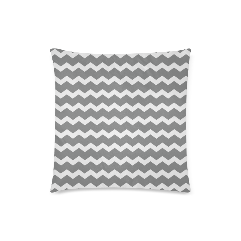 Modern Trendy Pastell Grey Zig Zag Pattern Chevron Custom Zippered Pillow Case 18"x18"(Twin Sides)