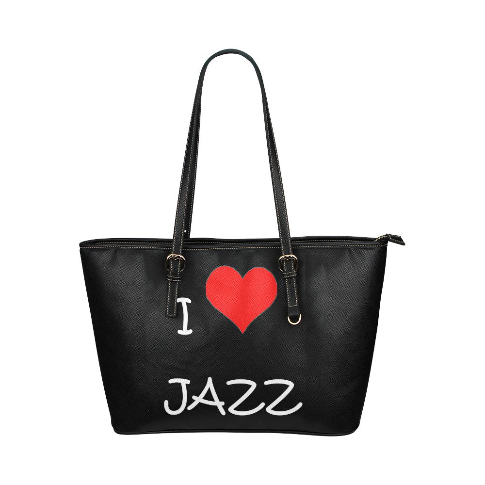 I love Jazz Leather Tote Bag/Small (Model 1651)