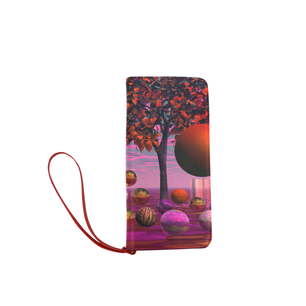 Bittersweet Opinion, Abstract Raspberry Maple Tree Women's Clutch Wallet (Model 1637)