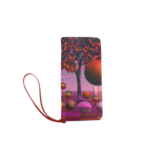 Bittersweet Opinion, Abstract Raspberry Maple Tree Women's Clutch Wallet (Model 1637)