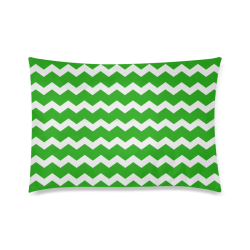 Modern Trendy Pastell Grey Green Zig Zag Pattern Chevron Custom Zippered Pillow Case 20"x30"(Twin Sides)
