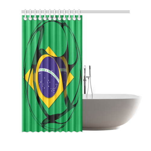 The Flag of Brazil Shower Curtain 72"x72"