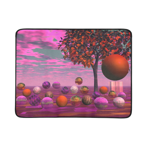 Bittersweet Opinion, Abstract Raspberry Maple Tree Beach Mat 78"x 60"