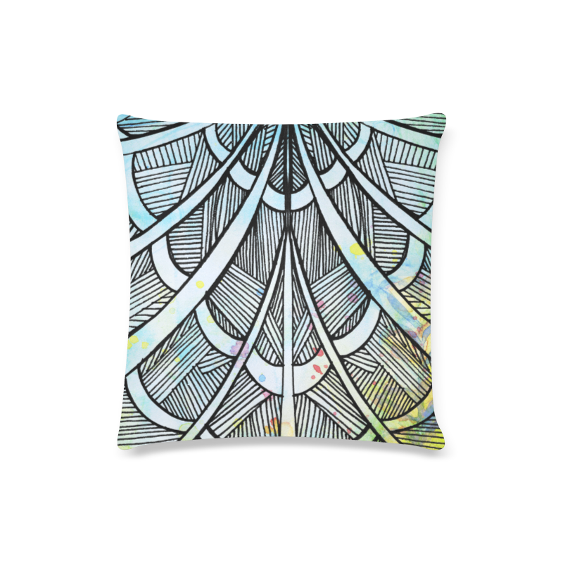 black and white abstract Custom Zippered Pillow Case 16"x16"(Twin Sides)