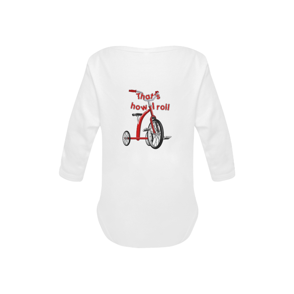 Tricycle 'How I Roll' Baby Powder Organic Long Sleeve One Piece (Model T27)