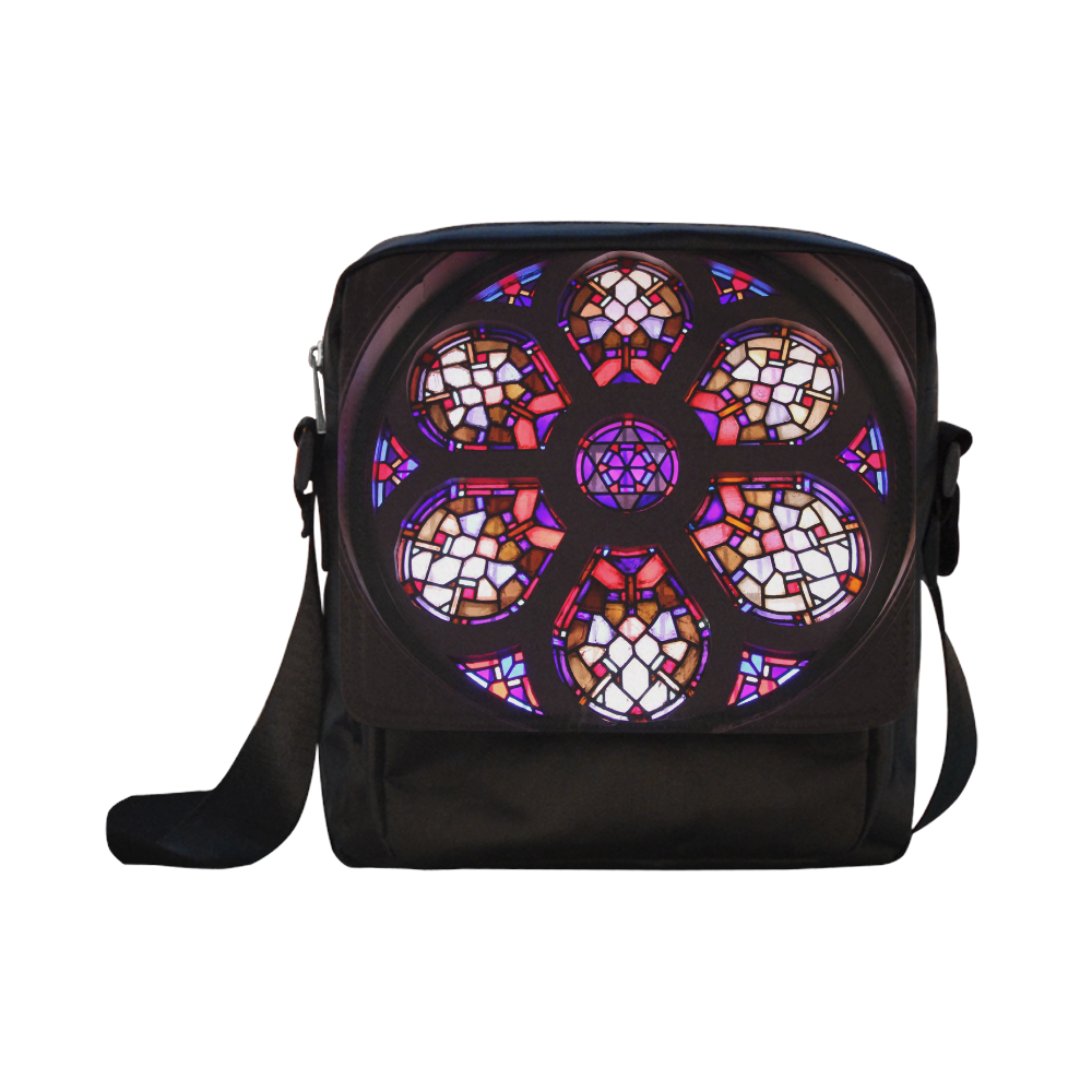 Purple Rosary Window Mandala Crossbody Nylon Bags (Model 1633)