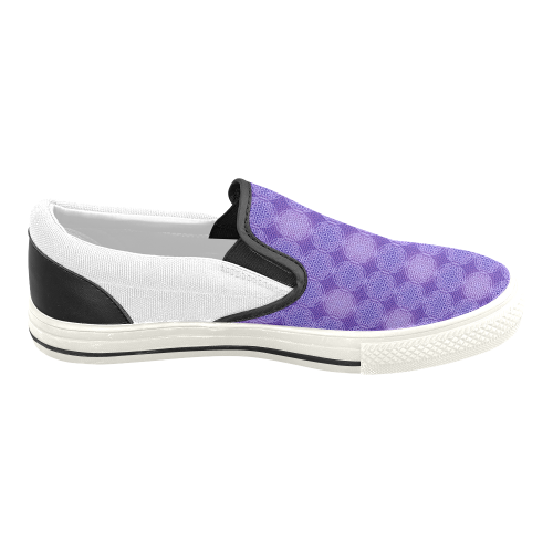 FLOWER OF LIFE stamp pattern purple violet Men's Unusual Slip-on Canvas Shoes (Model 019)