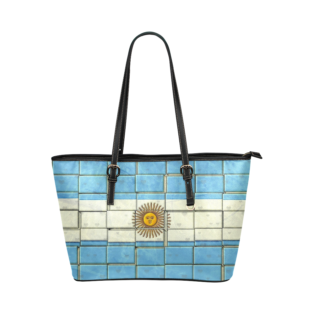 Argentina Pattern by Nico Bielow Leather Tote Bag/Large (Model 1651)