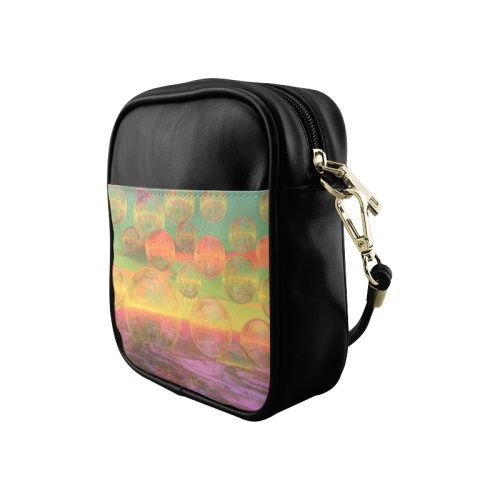Autumn Ruminations, Abstract Gold Rose Glory Sling Bag (Model 1627)