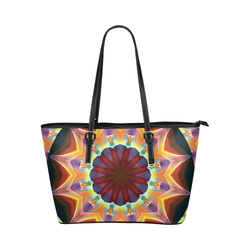 Santa Fe Summer Night, Abstract Warm Romance Leather Tote Bag/Large (Model 1651)