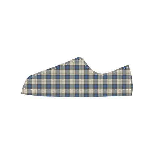 Classic Tartan Squares Fabric - blue beige Men's Classic Canvas Shoes (Model 018)