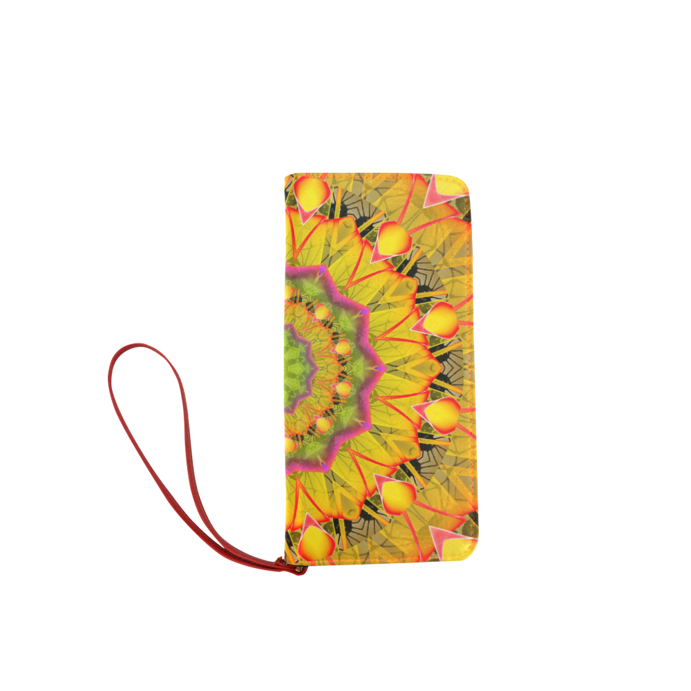 Beach Grass Golden Red Foliage Abstract Fall Days Women's Clutch Wallet (Model 1637)