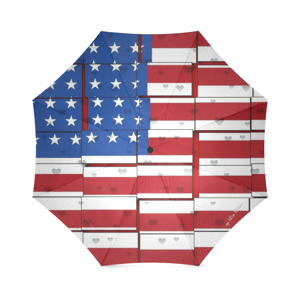 USA Pattern by Nico Bielow Foldable Umbrella (Model U01)