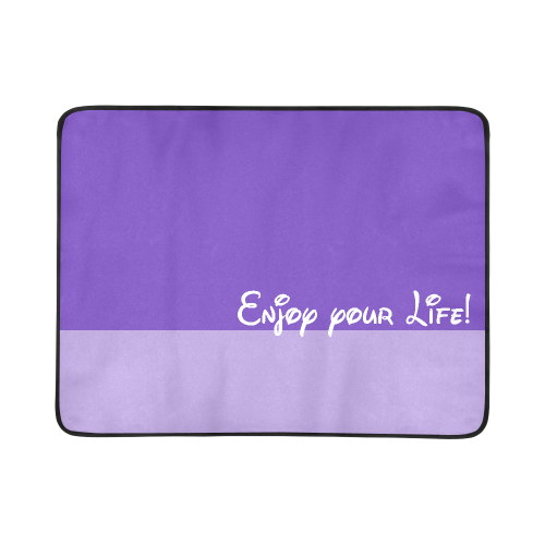 Two Colors - violet mix + Message: Enjoy your Life Beach Mat 78"x 60"