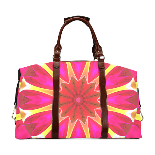Cherry Daffodil Abstract Modern Pink Flowers Zen Classic Travel Bag (Model 1643)