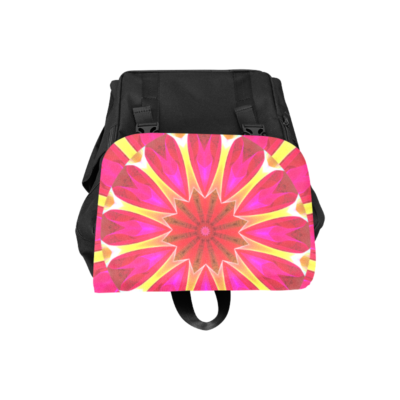 Cherry Daffodil Abstract Modern Pink Flowers Zen Casual Shoulders Backpack (Model 1623)