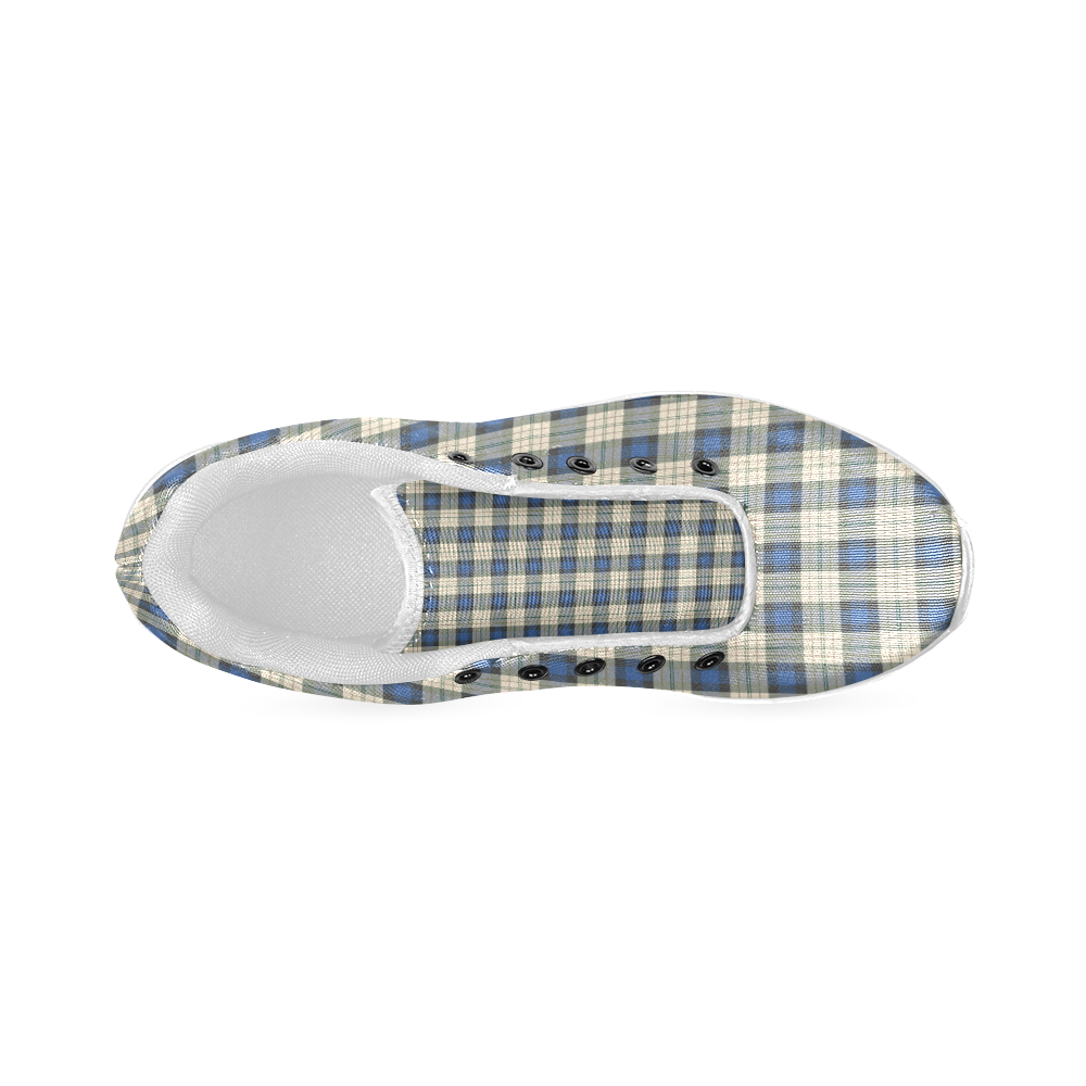 Classic Tartan Squares Fabric - blue beige Men’s Running Shoes (Model 020)