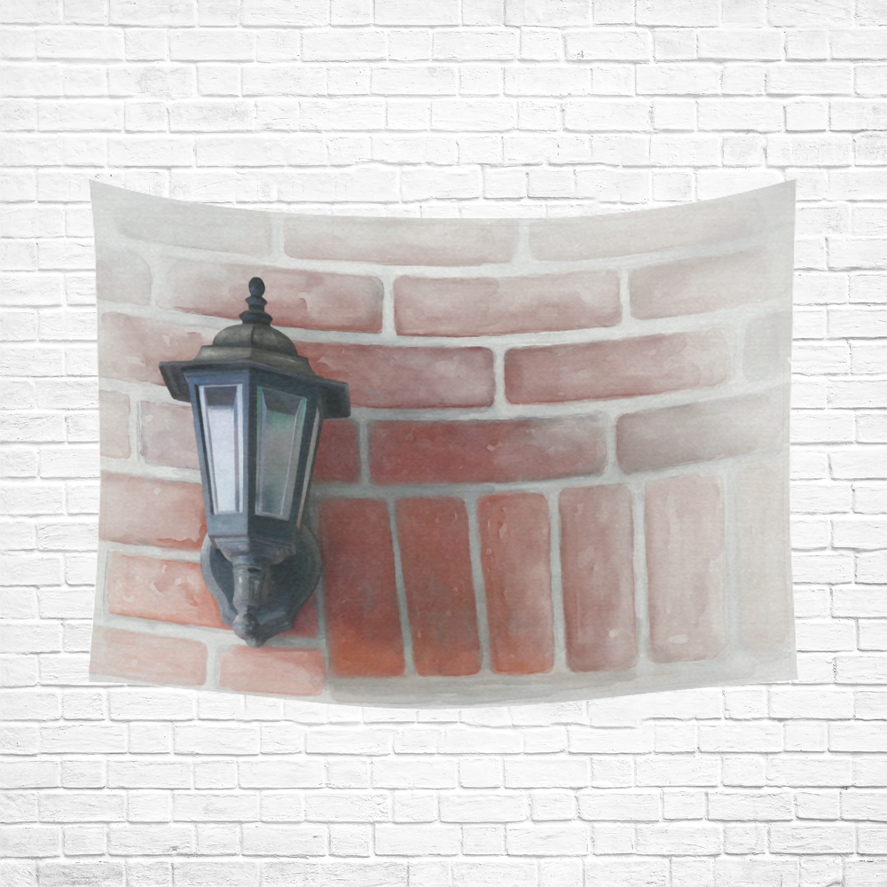 Lamp, Red Brick Cotton Linen Wall Tapestry 80"x 60"