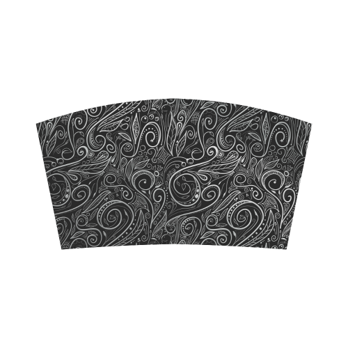 A elegant floral damasks in  silver and black Bandeau Top