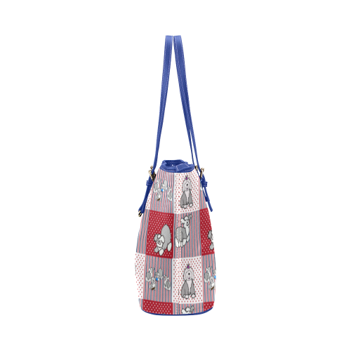 Red, White and Blue Leather Tote Bag/Small (Model 1651)