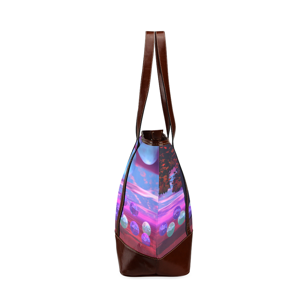 Bubble Garden, Abstract Rose  Azure Wisdom Tote Handbag (Model 1642)