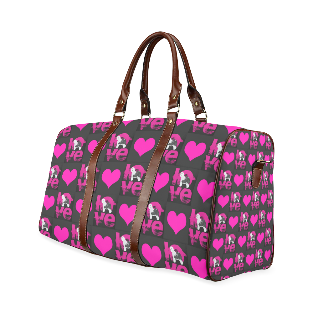 Love OES checkerboard Waterproof Travel Bag/Large (Model 1639)