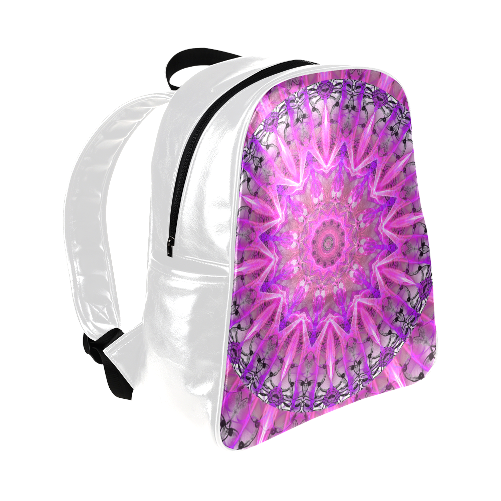 Lavender Lace Abstract Pink Light Love Lattice Multi-Pockets Backpack (Model 1636)